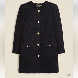 J. Crew Collarless Lady Coat In Textured Tweed